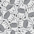 Seamless pattern of cute zebra sticker cartoon background.Wild animal