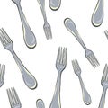 Seamless pattern cutlery fork for food. vector illustration