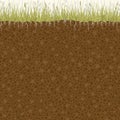 Seamless pattern of cutting the soil with grass and roots. Royalty Free Stock Photo