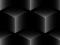 Seamless pattern 3d cubes isometric. Geometric cubic background gray shades. Vector