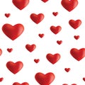 Seamless pattern of 3d hearts illustration jpg.