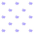 Seamless pattern with 3d purple pigs isolated on white background. 3D Render