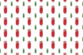 Seamless pattern of 3D red and green pills on a white background. Tablets are large and small. Royalty Free Stock Photo