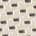 Seamless pattern with dachshunds and hand drawn elements. Childish texture. Great for fabric, textile Vector Illustration