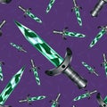 Seamless Pattern Dagger Weapon Royalty Free Stock Photo
