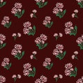 Seamless pattern with daisy flowers. Gouache hand drawn illustration isolated on claret background for web pages Royalty Free Stock Photo