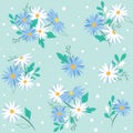 Seamless pattern with daisy flowers Royalty Free Stock Photo