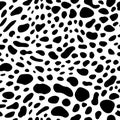Seamless pattern with Dalmatian spots and cow prints Royalty Free Stock Photo