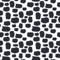 Seamless pattern dalmation and cow skin in black and white background. Animal fur skin texture pattern. Camouflage background Royalty Free Stock Photo