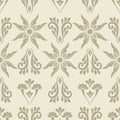 Seamless pattern in damask seamless floral. Beige background Royalty Free Stock Photo