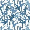 Seamless pattern of Dancing ballerinas silhoette Royalty Free Stock Photo