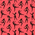 Seamless pattern with dancing women