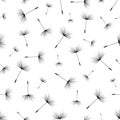 Seamless pattern with dandelion fluff silhouette Royalty Free Stock Photo