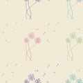 Seamless pattern with dandelion seeds. Royalty Free Stock Photo