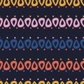 Seamless pattern on dark background pink, blue, orange vector geometric seamless repeat patterns and backgrounds. Great Royalty Free Stock Photo