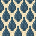 Seamless pattern with decorated eastern jars Royalty Free Stock Photo