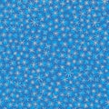 Seamless pattern. Decorative blue snowflake background Royalty Free Stock Photo