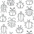Seamless pattern with decorative bugs