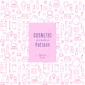 Seamless Pattern With Makeup Products and Cosmetics Icons