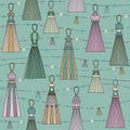 seamless pattern with decorative curtain tassel. decorative curtain brushes, window decor