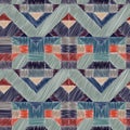 Seamless pattern - decorative embroidery with geometrical drawing