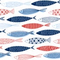 Seamless pattern from decorative fish Royalty Free Stock Photo