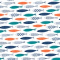 Seamless pattern from decorative fish Royalty Free Stock Photo