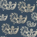 Seamless pattern with decorative mask 10