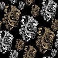 Seamless pattern with decorative mask 6