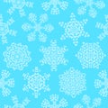 Seamless pattern with decorative snowflakes