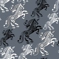 Seamless pattern with decorative unicorn 9