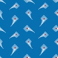 Seamless pattern of decorative white birds feathers