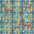 Seamless pattern with Deers Royalty Free Stock Photo