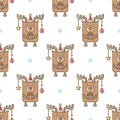 Seamless pattern. Deers. Vector illustration