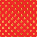 Seamless Pattern of Gingerbread Man Christmas Cookies on Arctic Blue Background