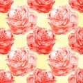 Seamless pattern with delicate bouquets of roses, rosehip flowers, Floral motif