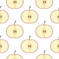 Seamless pattern with delicious apples.- vector illustration
