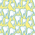 seamless pattern dentistry tooth close up picture. vector illustration