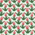 Seamless pattern design with home succulent plant