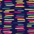 Seamless pattern design with sloppy doodle stripe blocks