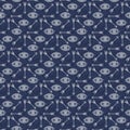 Seamless pattern design with stars eyes and arrows