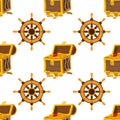 Seamless pattern for design surface Treasure chest