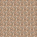 Seamless Pattern Design, Vintage Botanical Repeat Pattern. Royalty Free Stock Photo