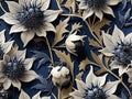 Seamless pattern with Eryngium flower