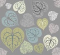 Seamless Pattern With Detailed Anthurium Leaves