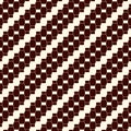 Seamless pattern with diagonal braid ornament. Outline stripes surface background. Symmetric geometric motif.