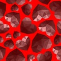 seamless pattern diamond heart on red background Royalty Free Stock Photo