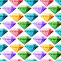 Seamless pattern with diamonds. Endless brilliant texture for fashion design Royalty Free Stock Photo
