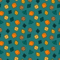 Seamless pattern of dice for board games. Royalty Free Stock Photo