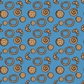 Seamless pattern with different bakery products